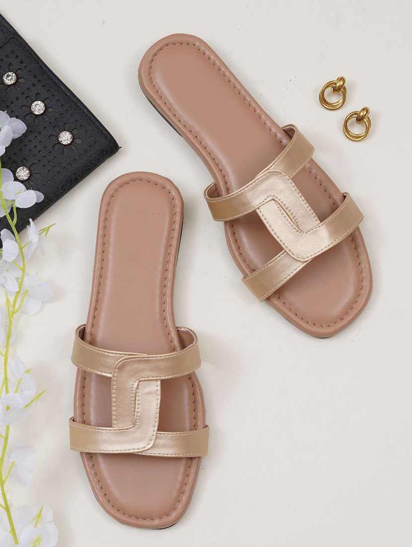 women solid slip on flats