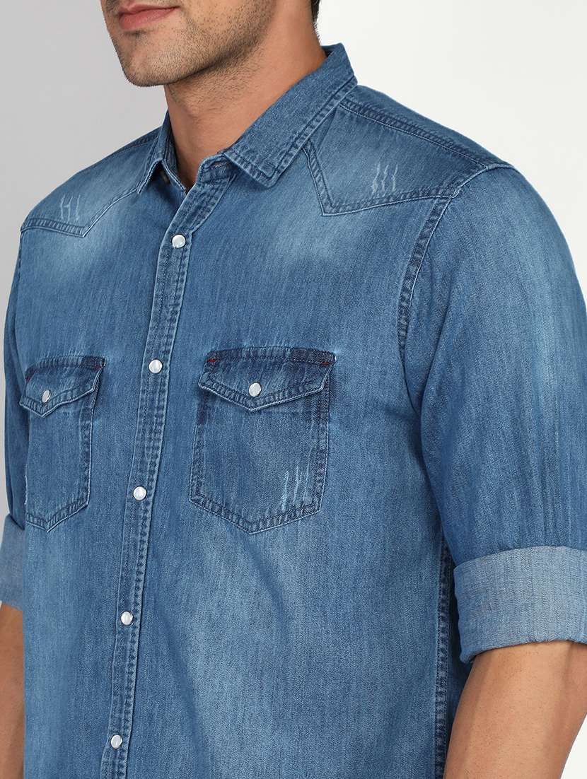 men solid collared regular fit shirt - 22542182 -  Standard Image - 1