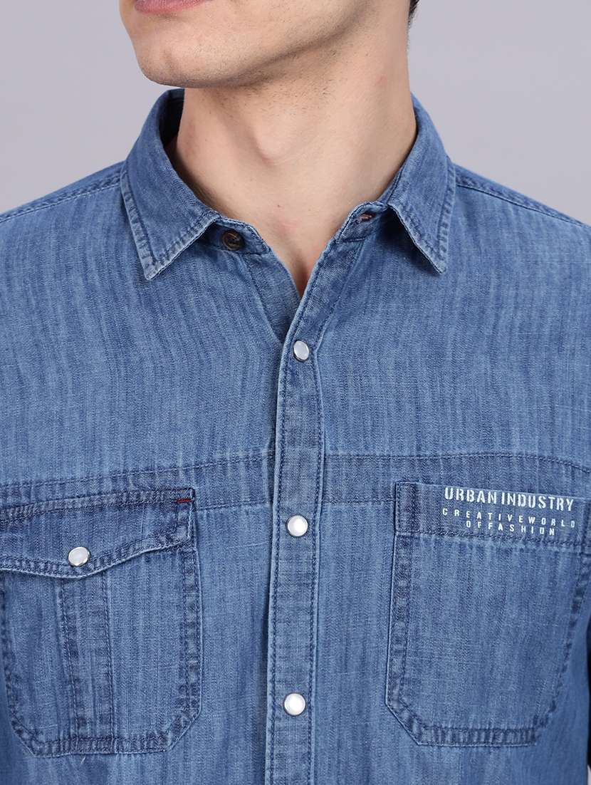 men solid collared regular fit shirt - 22542188 -  Standard Image - 1