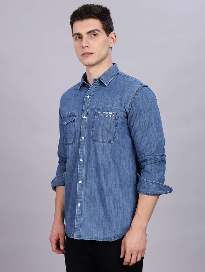 men solid collared regular fit shirt - 22542188 -  Standard Image - 4