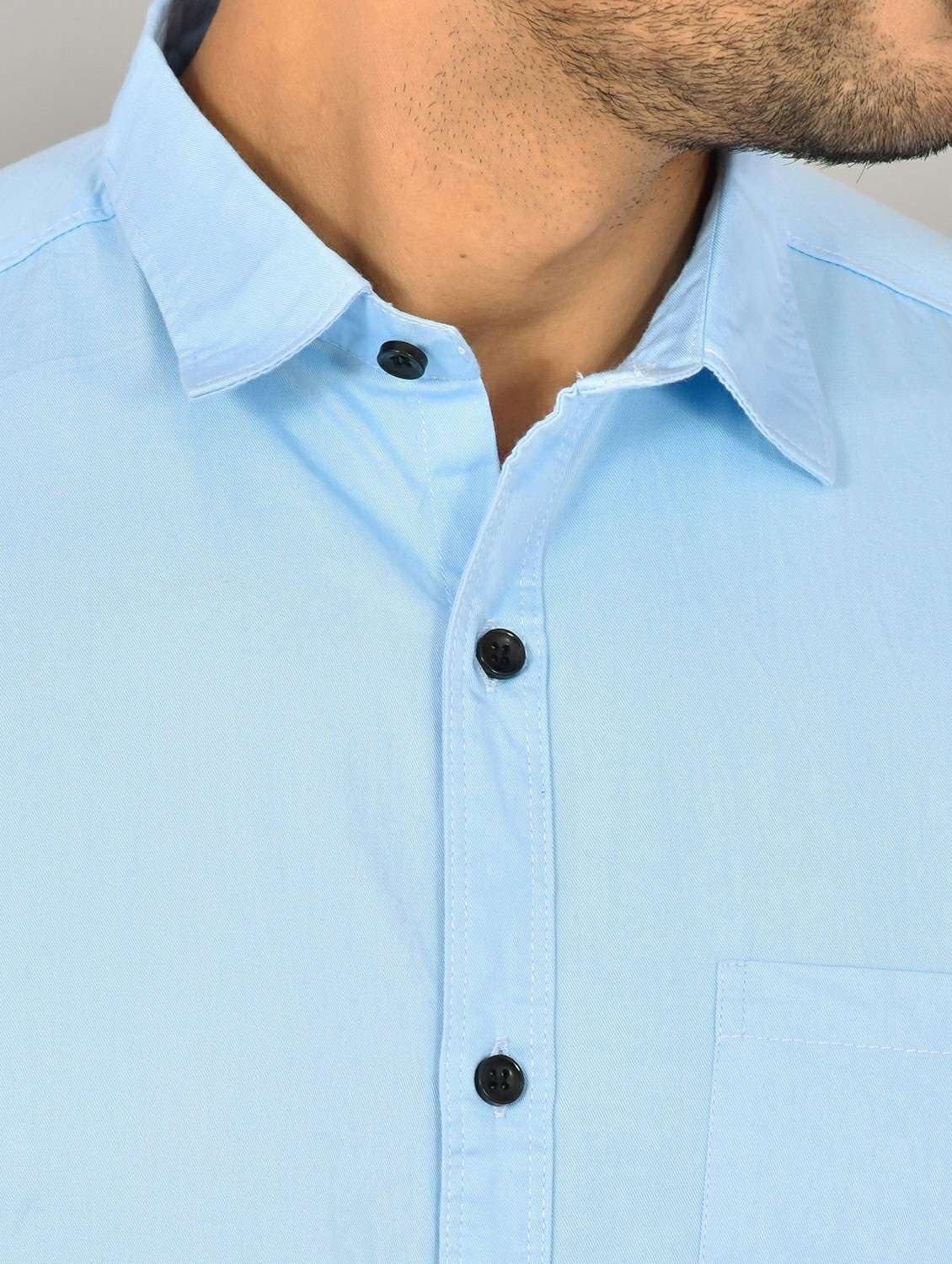 Men Solid Collared Slim Fit Casual Shirt - 22542202 -  Standard Image - 1