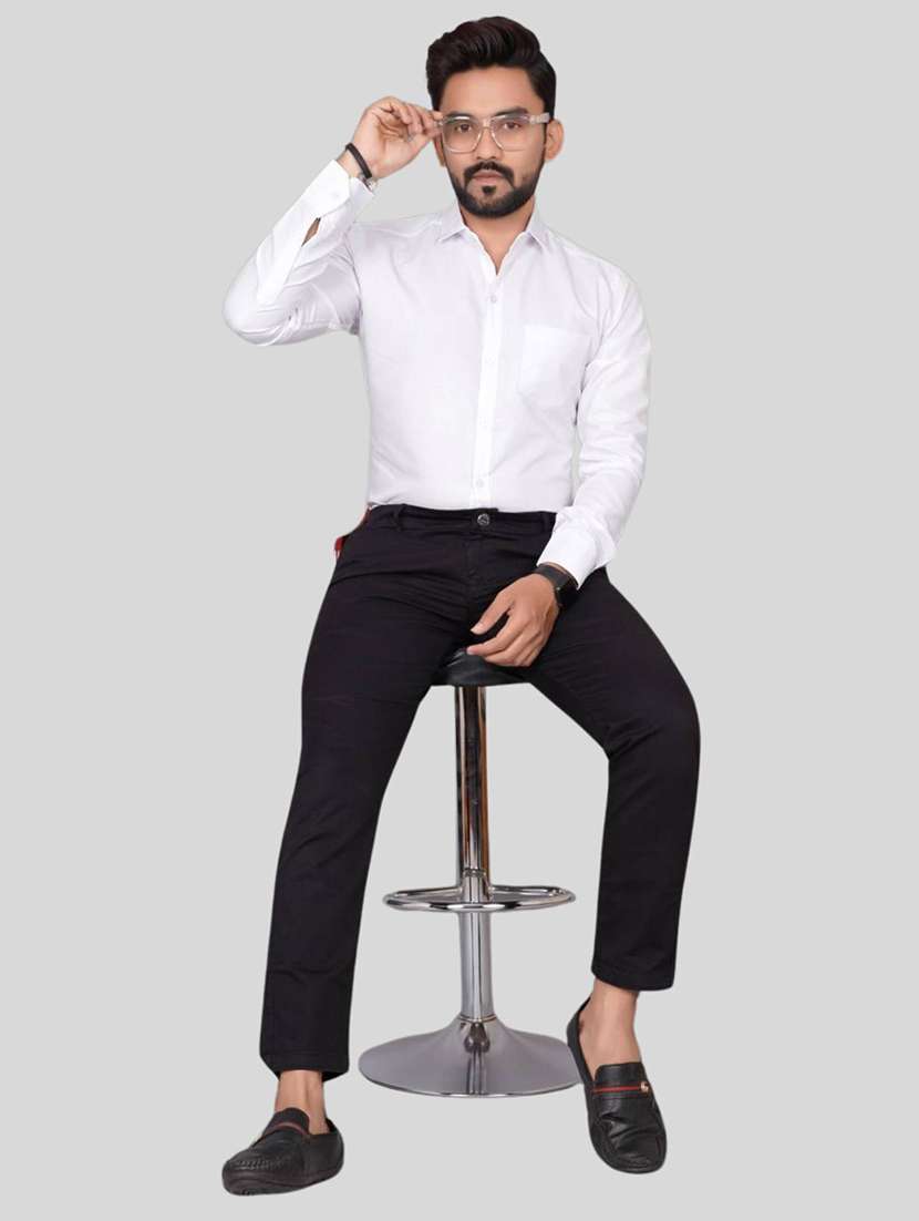 men solid collared slim fit casual shirt - 22542568 -  Standard Image - 4