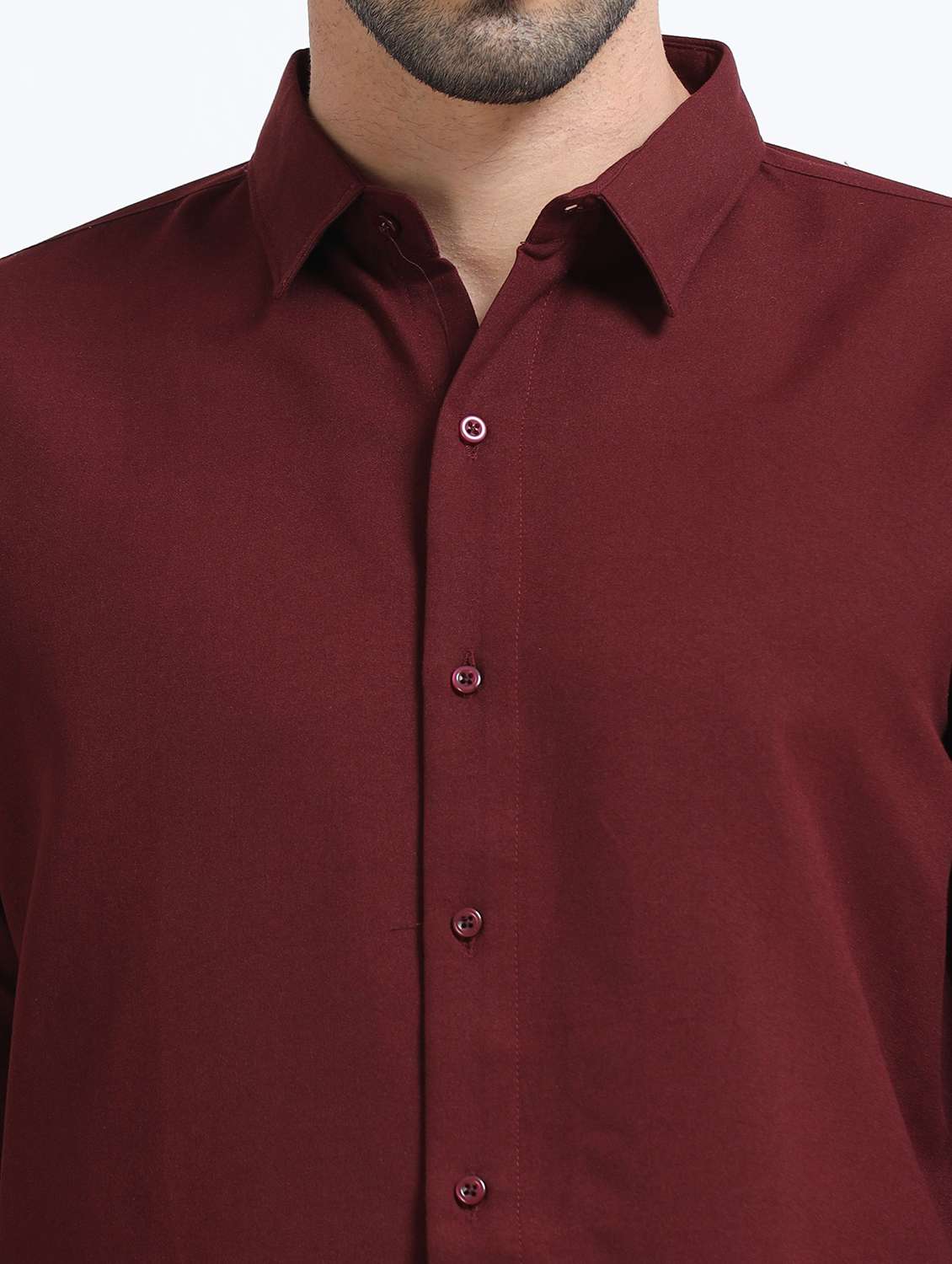 men solid collared regular fit casual shirt - 22542616 -  Standard Image - 1