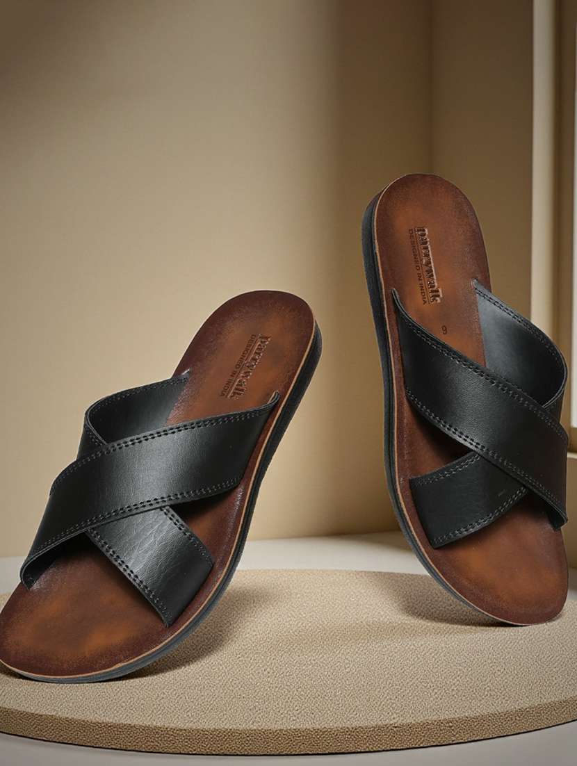 men solid slip on sandal