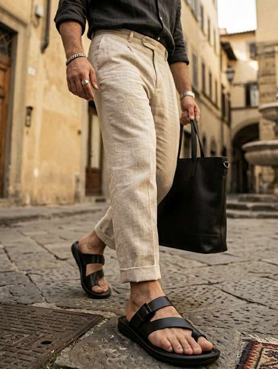 men solid one toe sandal  - 22542706 -  Standard Image - 4
