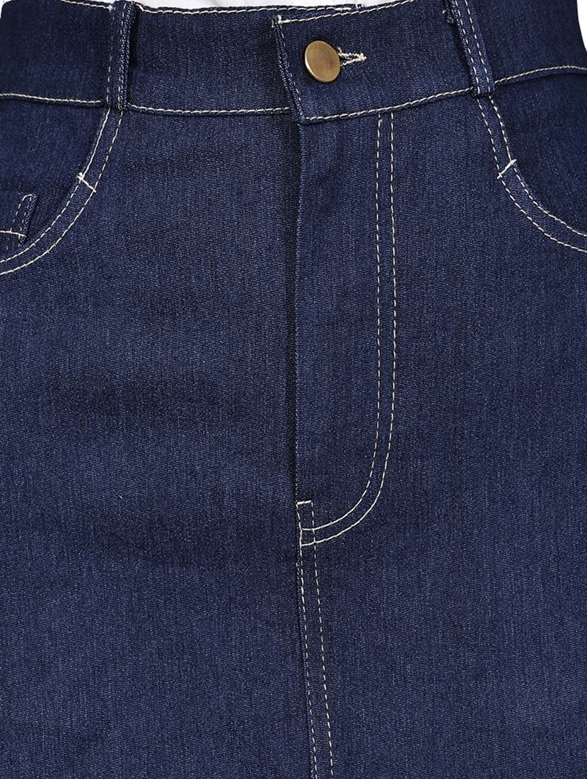 blue denim aline skirts - 22542741 -  Standard Image - 1