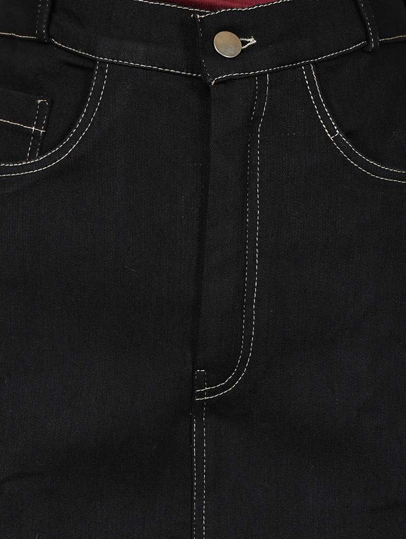 black denim aline skirts - 22542747 -  Standard Image - 1
