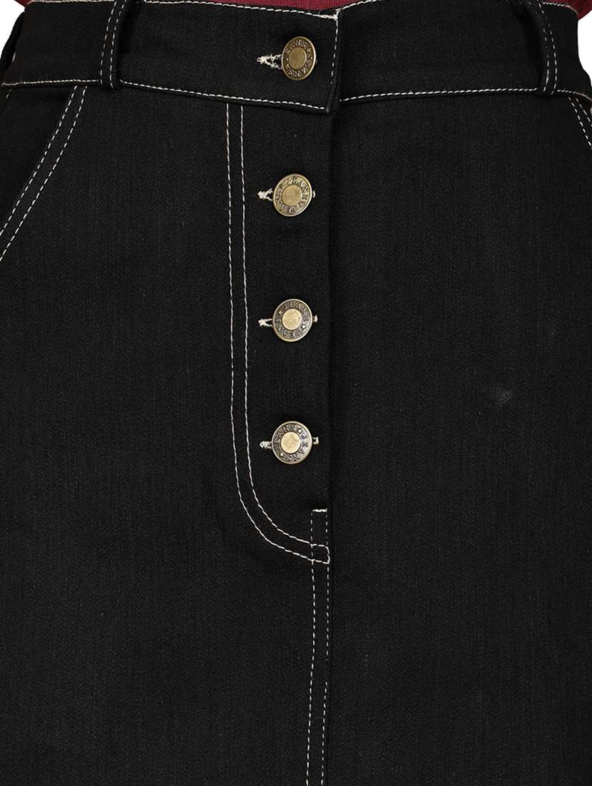 black denim aline skirts - 22542750 -  Standard Image - 1