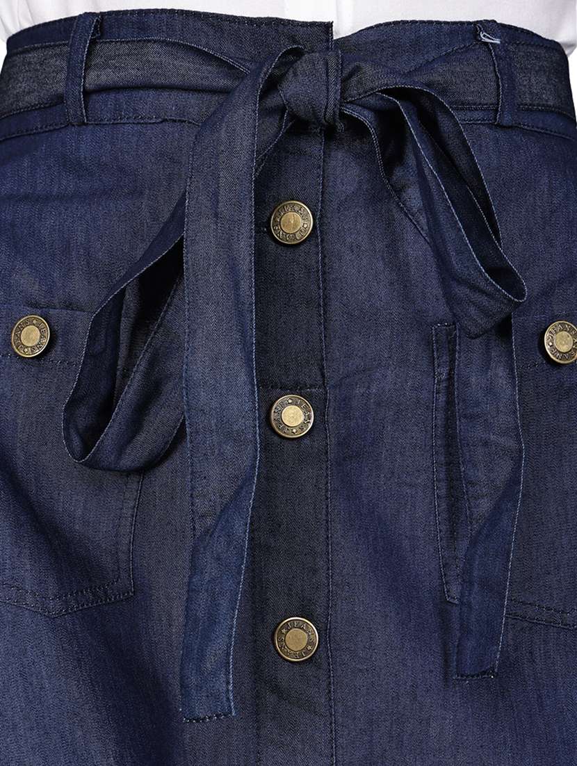 blue denim aline skirts - 22542756 -  Standard Image - 1