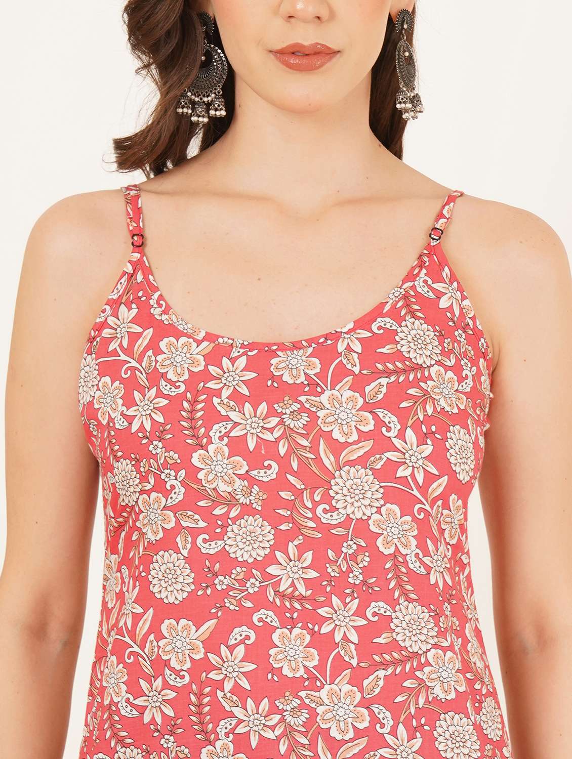 Women Printed Shoulder Strap Straight Kurta - 22542765 -  Standard Image - 1