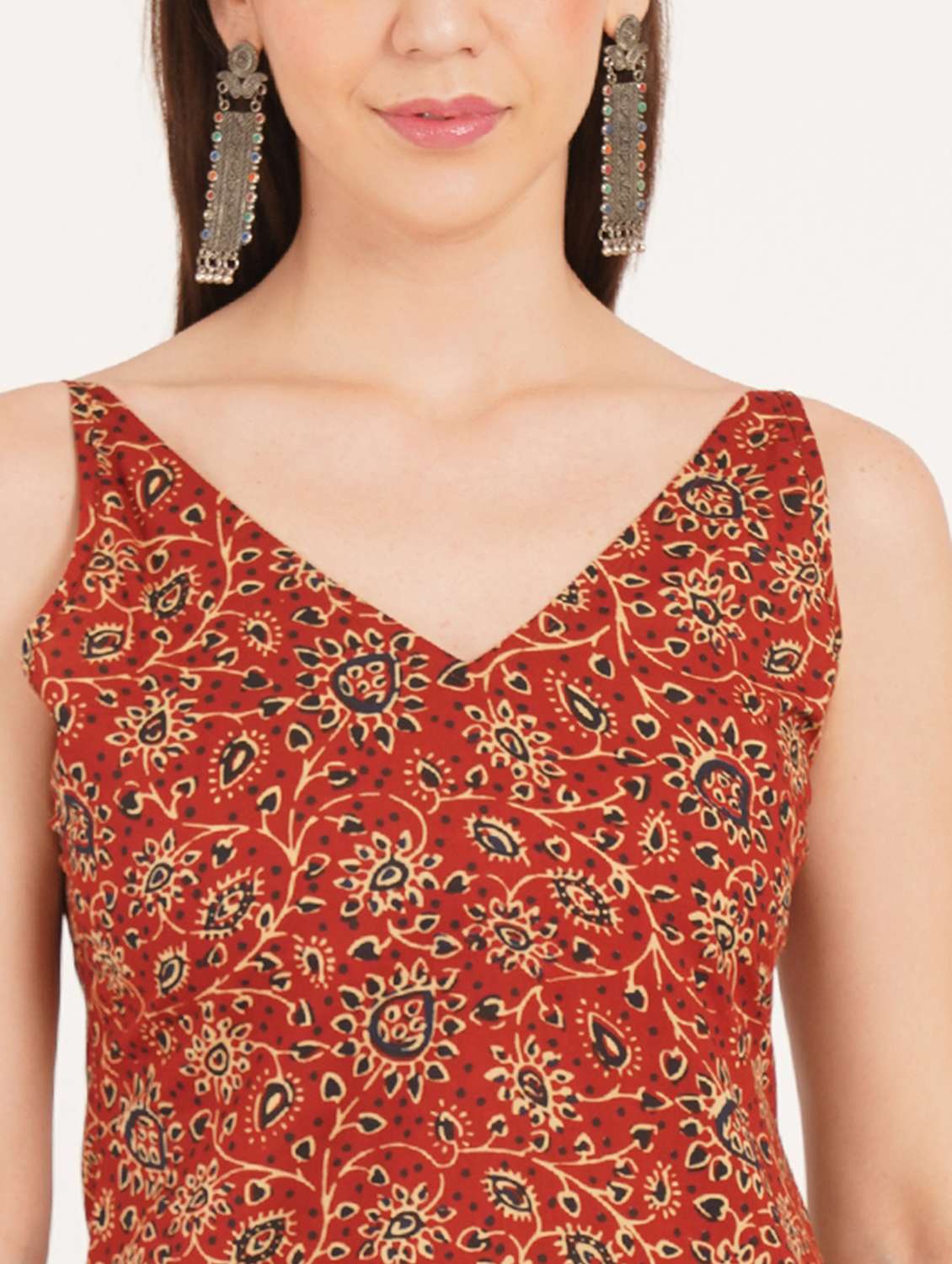 Women Printed Shoulder Strap Straight Kurti - 22542773 -  Standard Image - 1