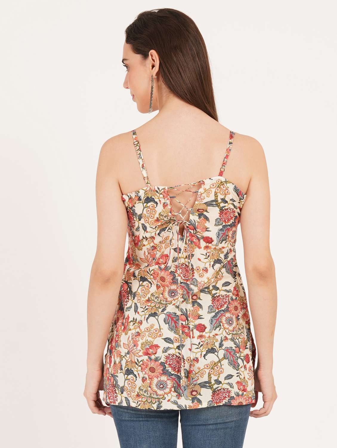 Women Printed Shoulder Strap Straight Kurti - 22542776 -  Standard Image - 4