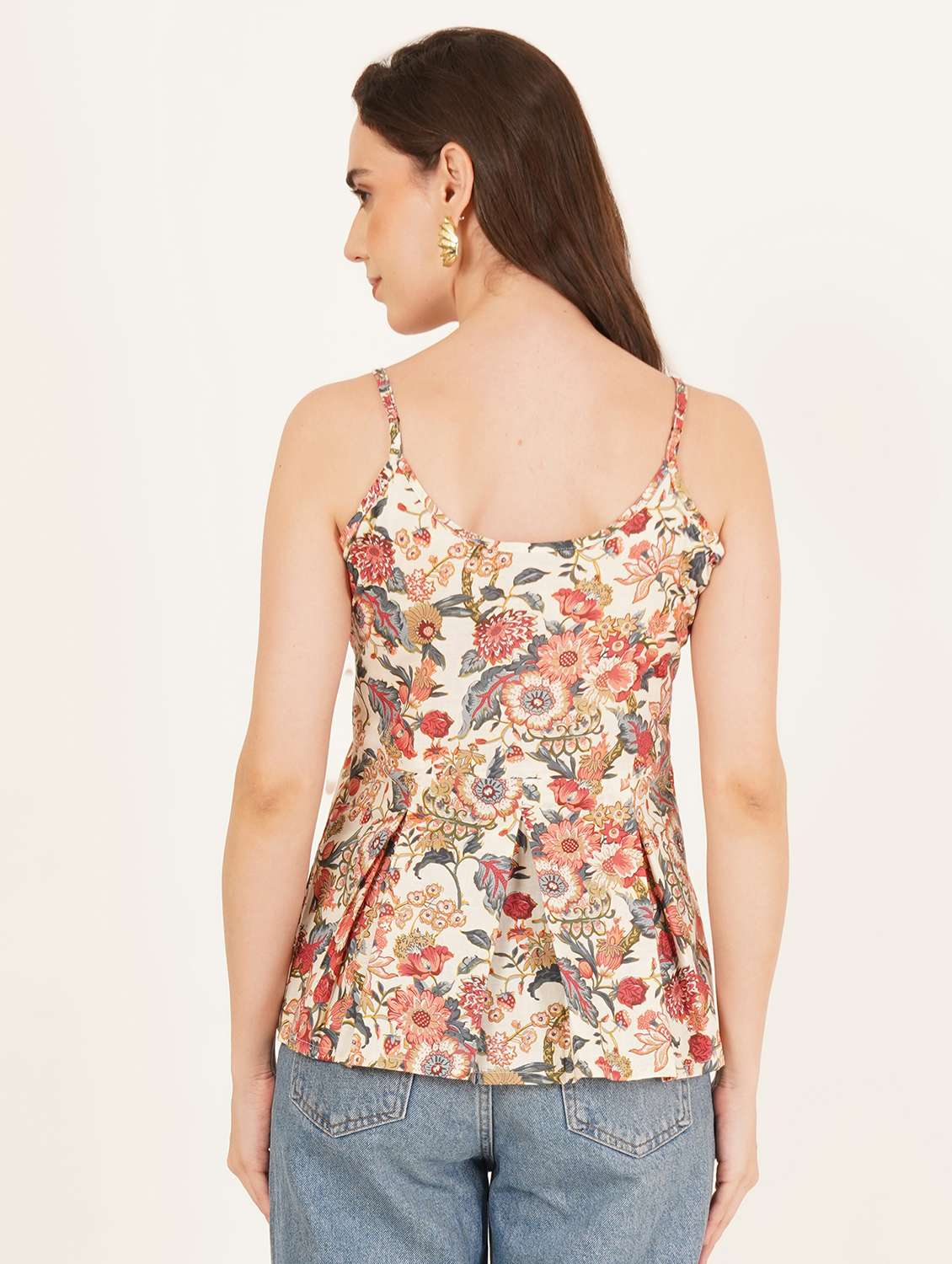 women printed shoulder strap ethnic top - 22542779 -  Standard Image - 4
