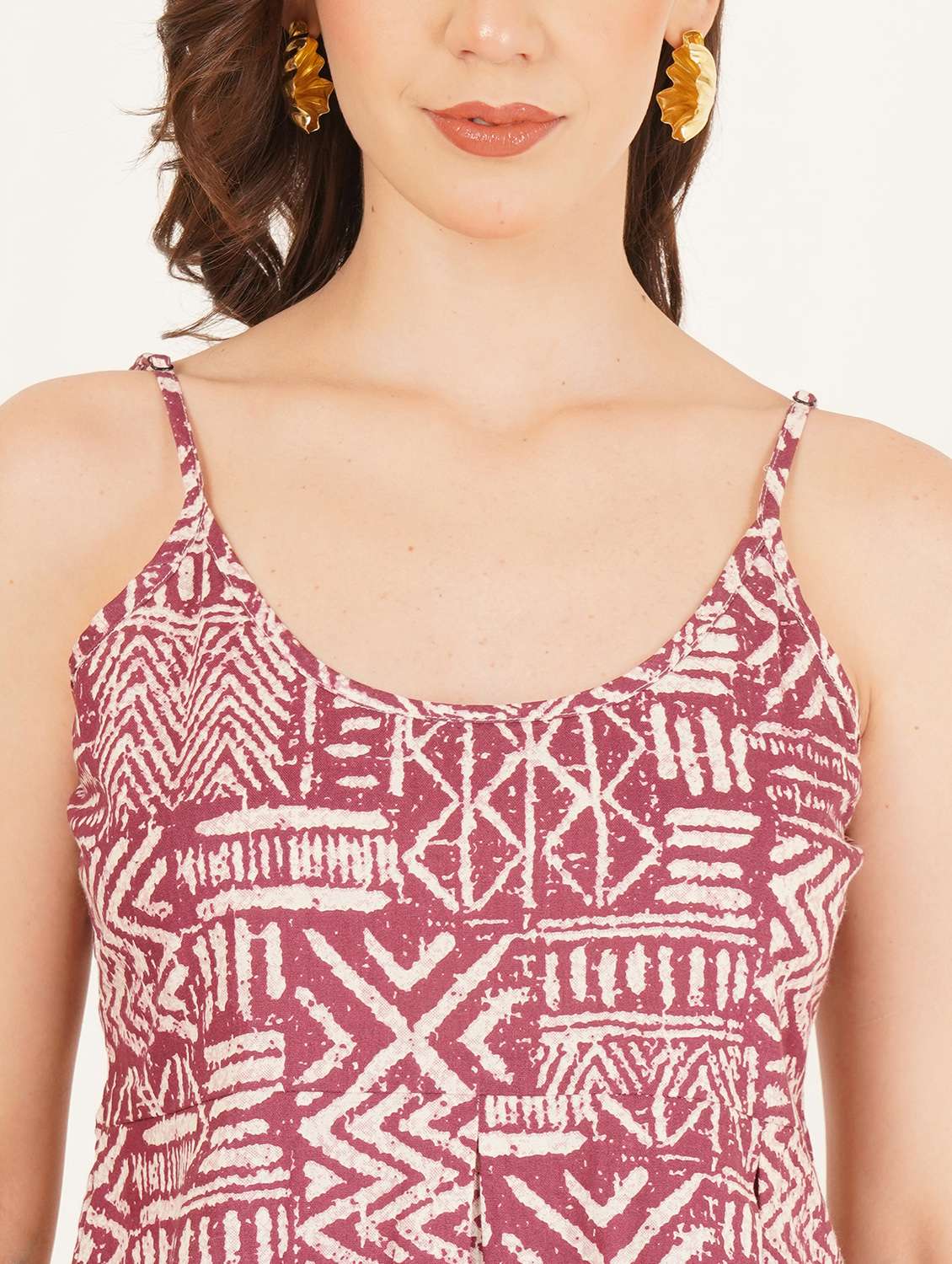 women printed shoulder strap ethnic top - 22542782 -  Standard Image - 1