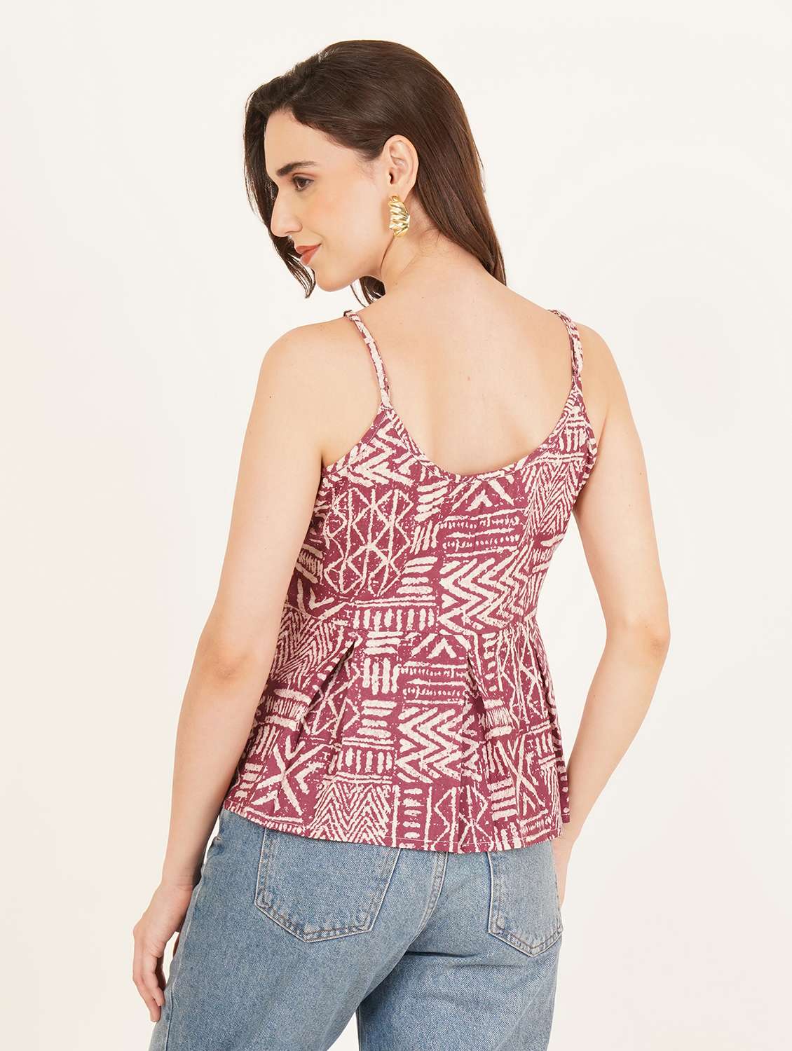 women printed shoulder strap ethnic top - 22542782 -  Standard Image - 4