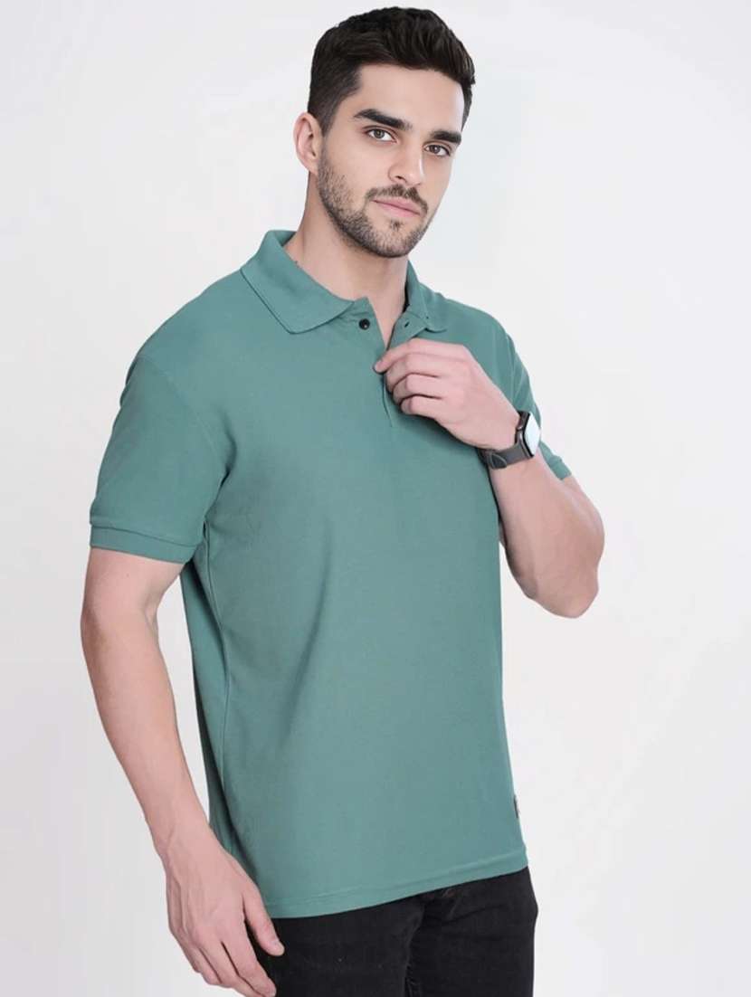 light green cotton color block tshirt