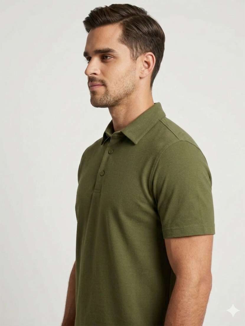 dark green cotton color block tshirt - 22543060 -  Standard Image - 1