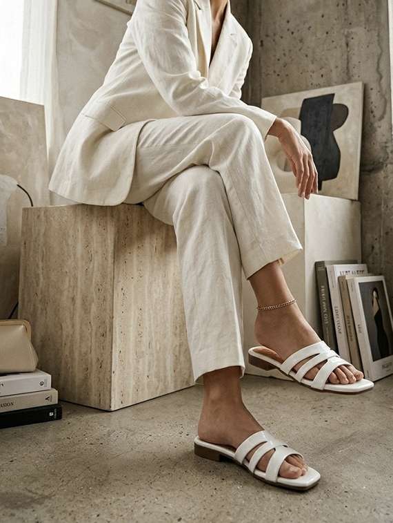 women white slip on sandal - 22543084 -  Standard Image - 4