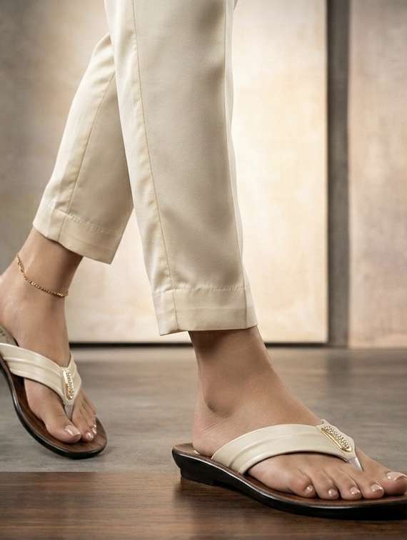 women embellished toe separator flat sandal - 22543093 -  Standard Image - 4