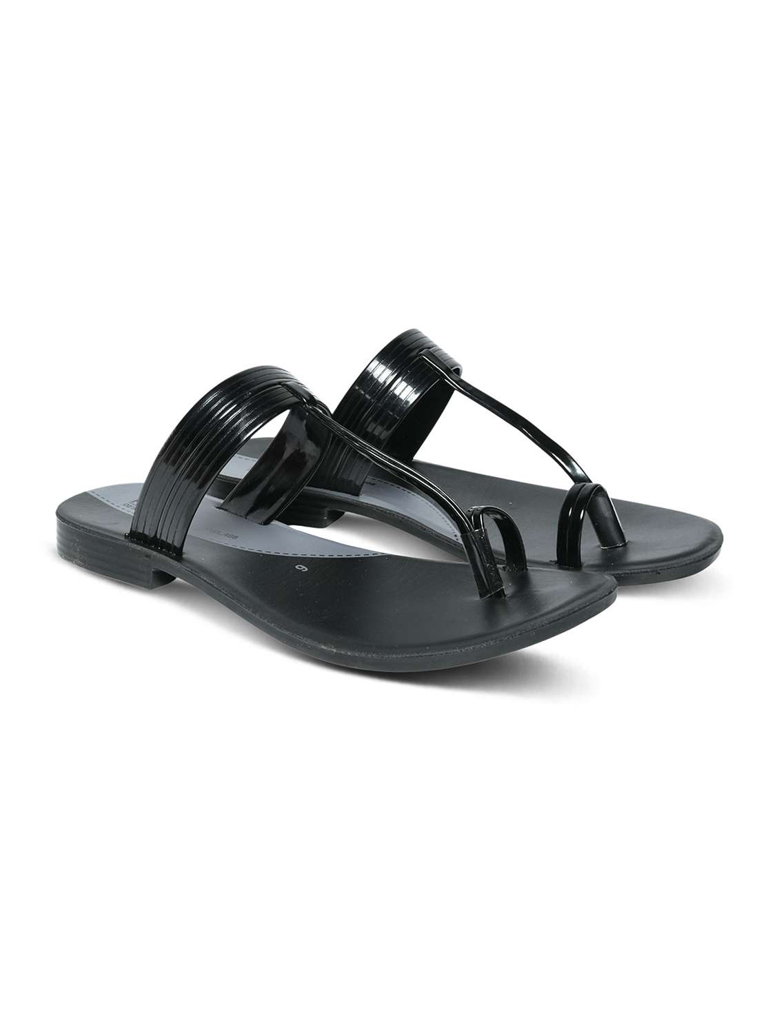 women black one toe sandal - 22543109 -  Standard Image - 1