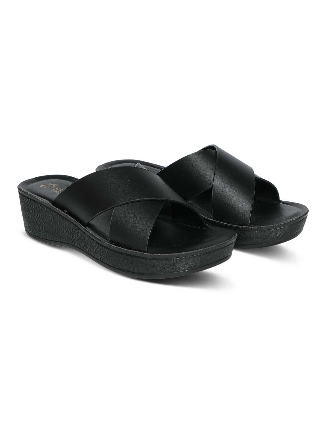 women black slip on wedge - 22543118 -  Standard Image - 1