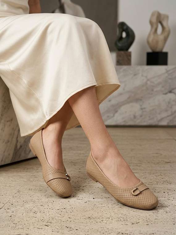 women textured slip on ballerina - 22543134 -  Standard Image - 4