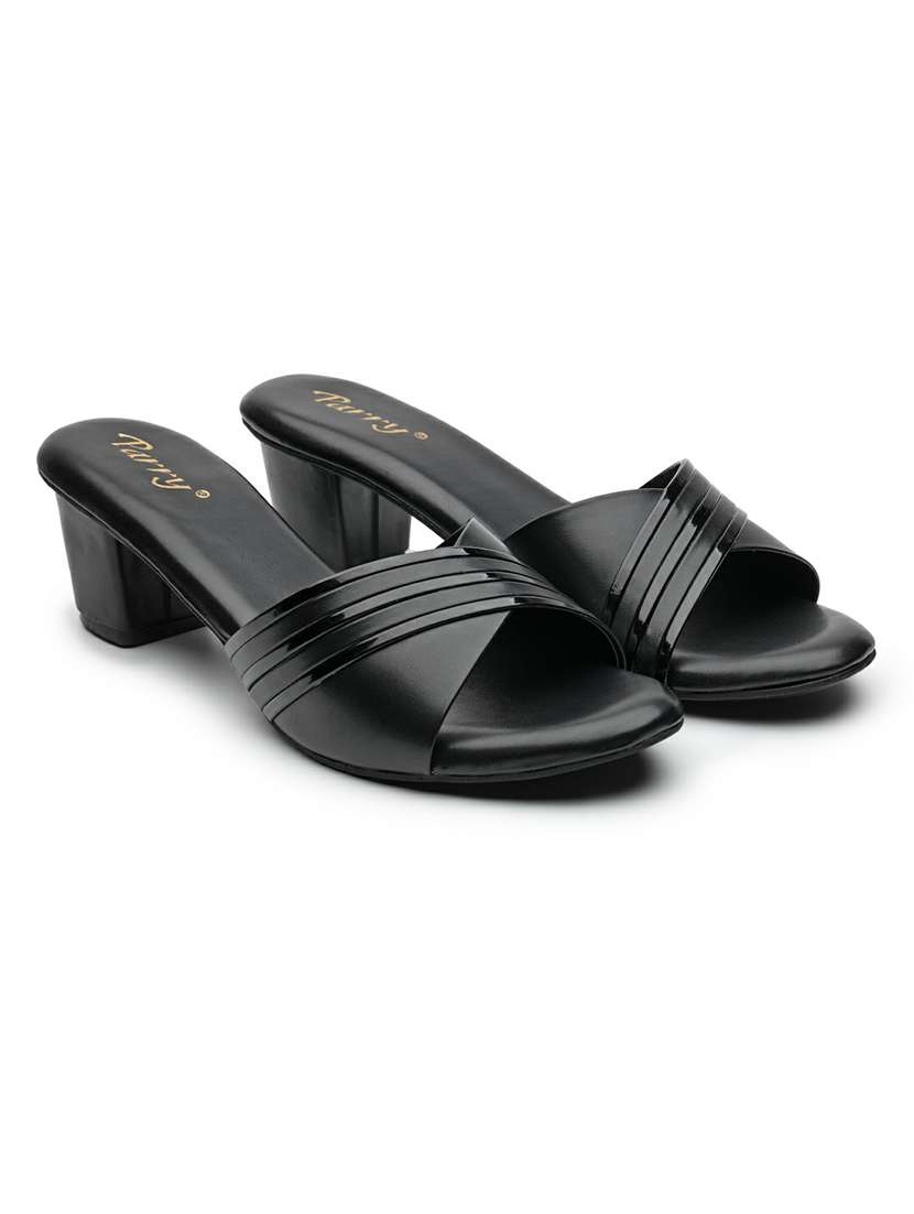 Women Black Slip On Sandal - 22543150 -  Standard Image - 1