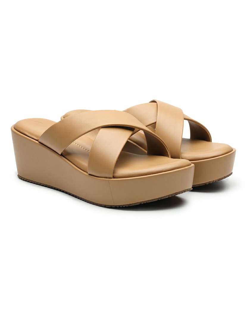 women beige slip on wedge - 22543164 -  Standard Image - 1