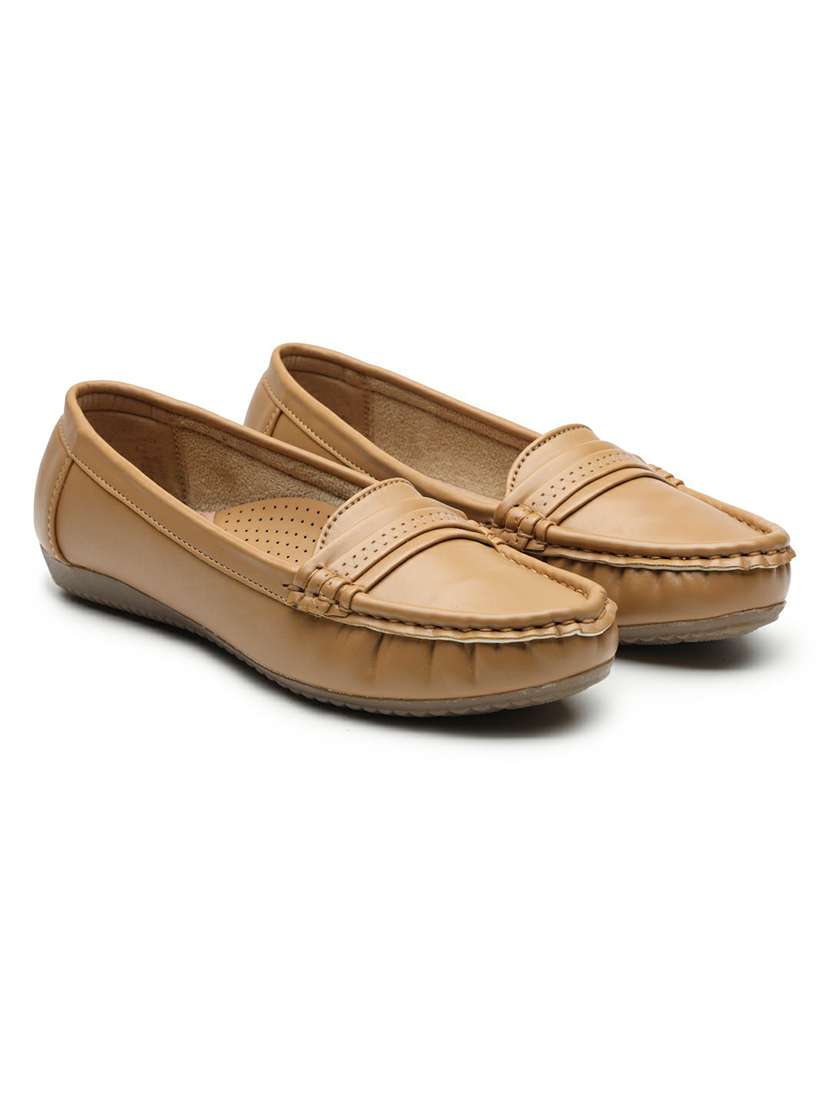 women beige slip on loafer - 22543168 -  Standard Image - 1
