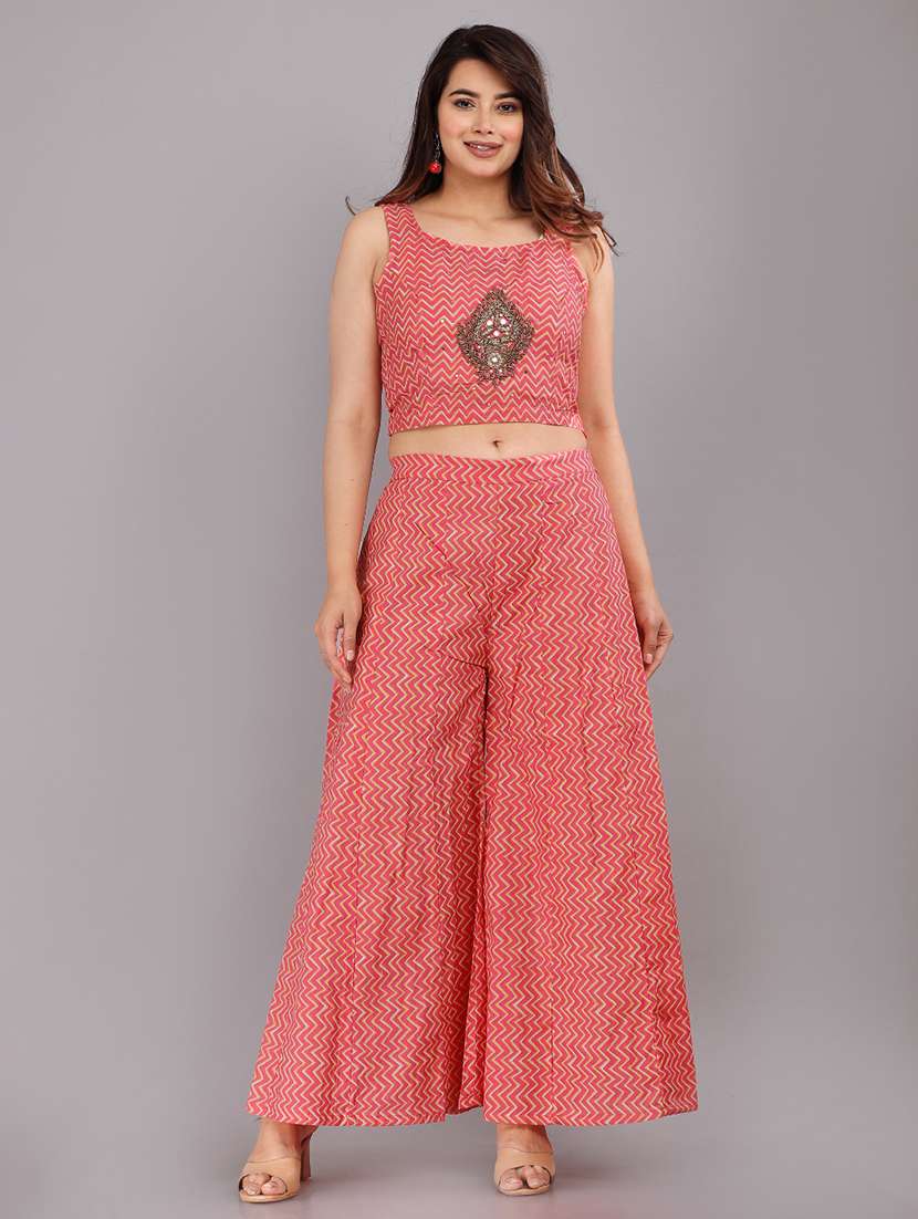 women printed long sleeve fusion set - 22543206 -  Standard Image - 4