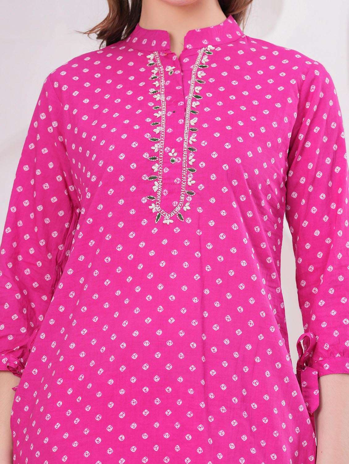 women printed three quarter sleeve ethnic co-ord set - 22543213 -  Standard Image - 1