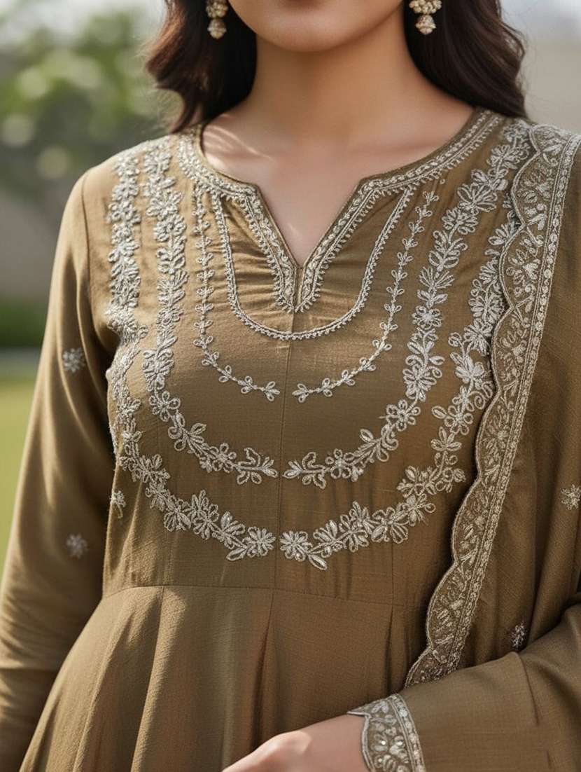 Women Embroidered Long Sleeves Kurta Pant Set With Dupatta - 22543470 -  Standard Image - 1