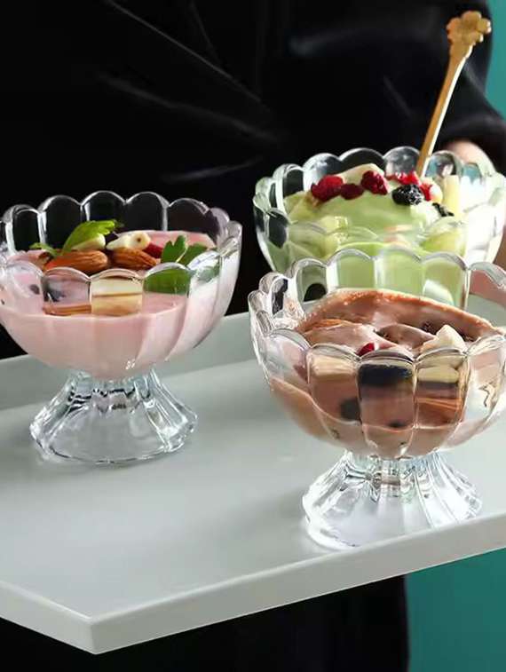 sweezy crystal ice cream dessert bowl set of 6 (120 ml)