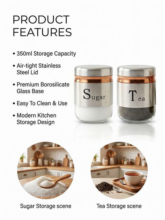 sweezy crystal glass canister set of 3 (350ml) - 22543750 -  Standard Image - 4