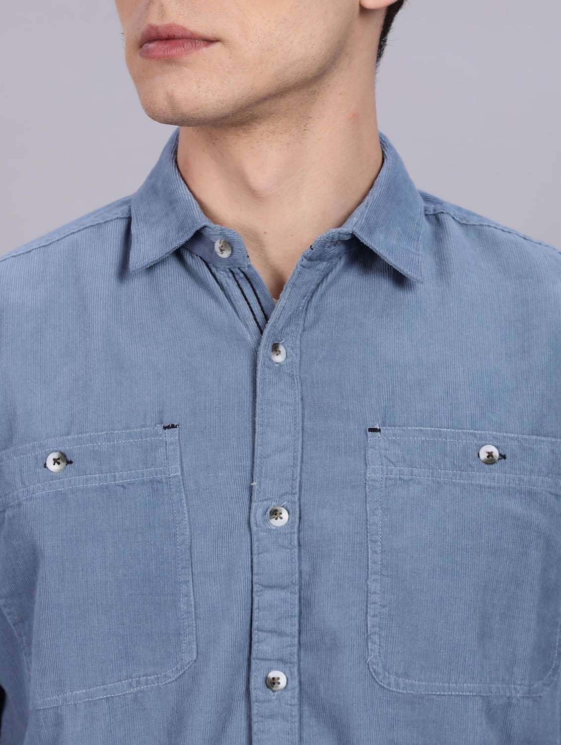 Men Solid Long Sleeve Regular Fit Casual Shirt - 22543770 -  Standard Image - 1