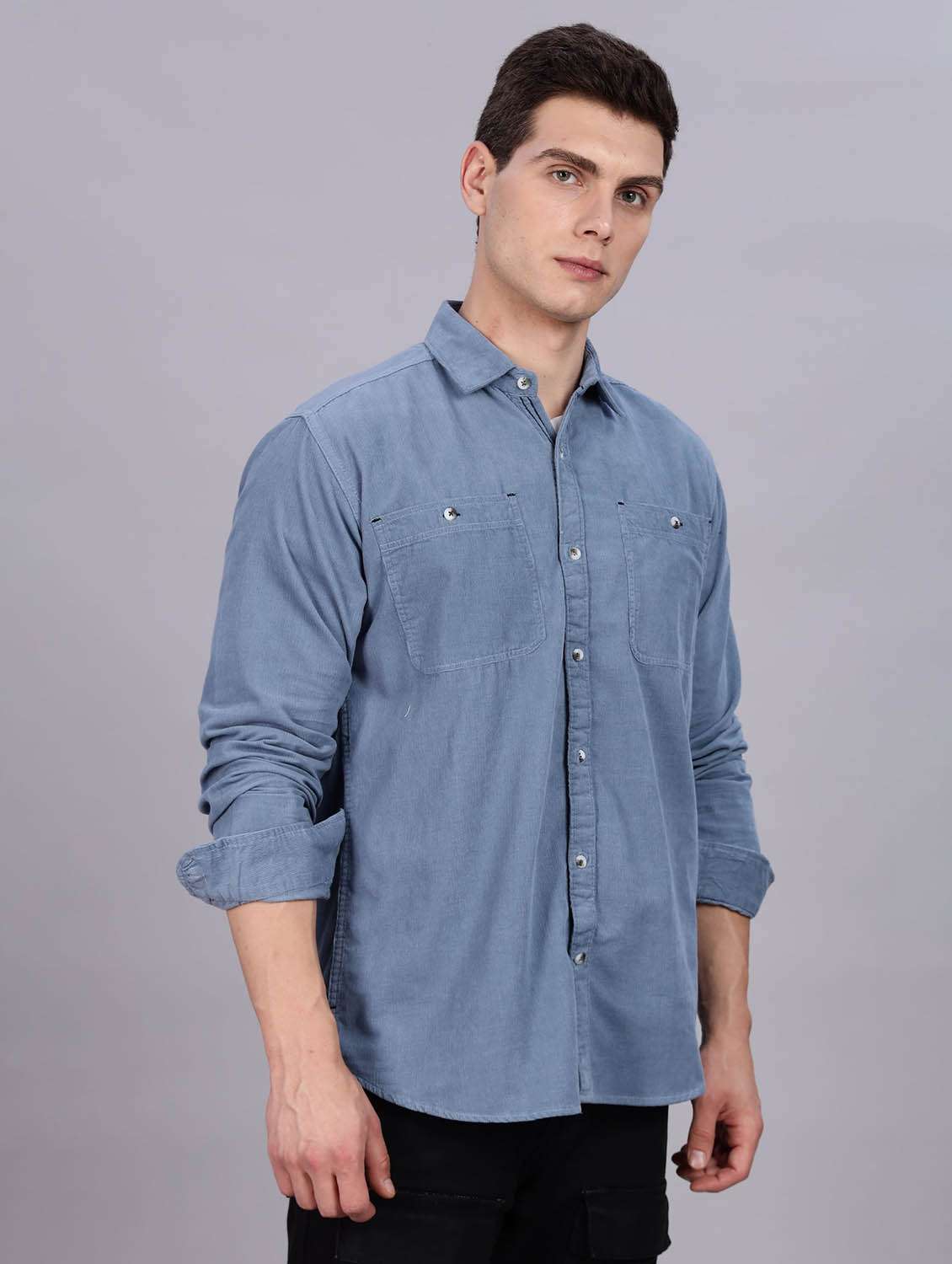 Men Solid Long Sleeve Regular Fit Casual Shirt - 22543770 -  Standard Image - 4