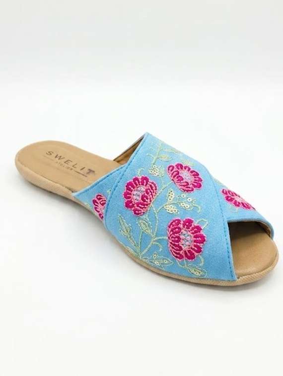 women embroidered slip on flats - 22543807 -  Standard Image - 1