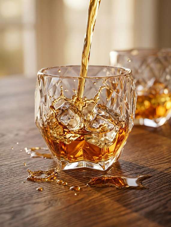 set of 2 neutral glass whiskey glasses - 22543814 -  Standard Image - 1