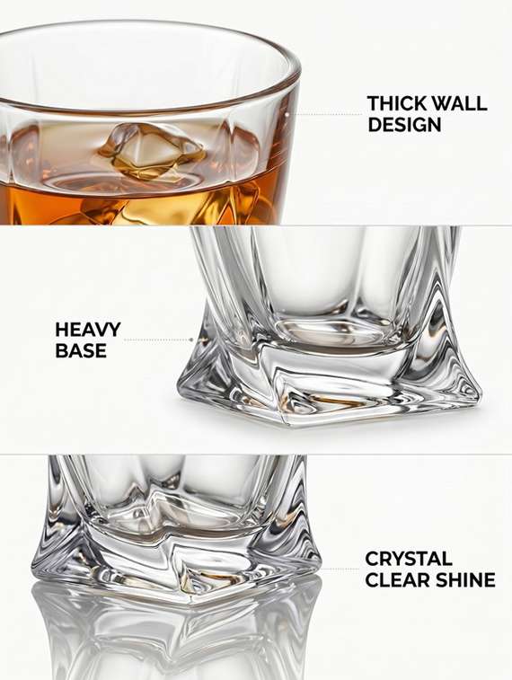 pack of 2 clear glass whiskey glasses dishwasher safe - 22543820 -  Standard Image - 4