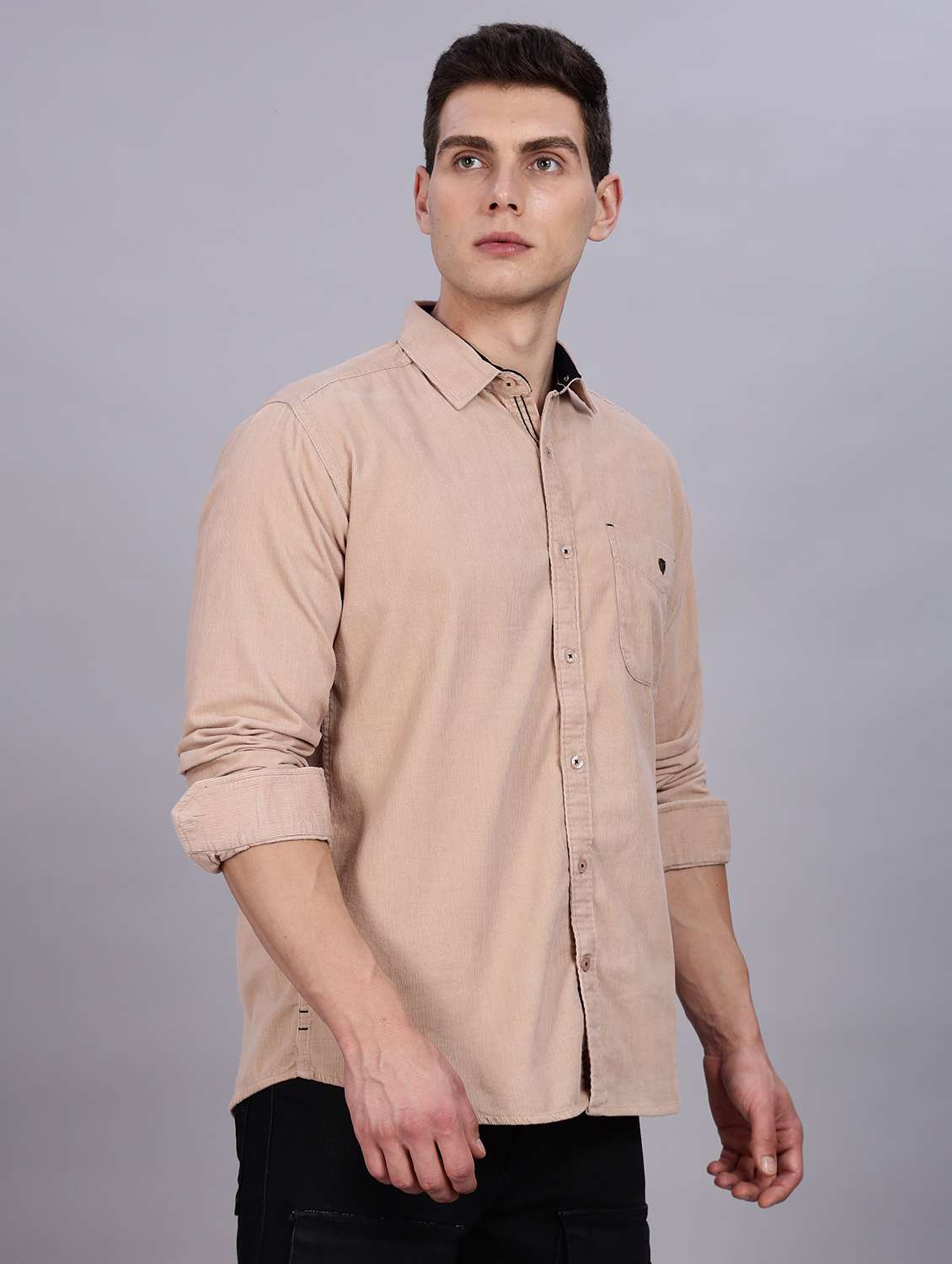 Men Solid Long Sleeve Regular Fit Casual Shirt - 22543833 -  Standard Image - 4