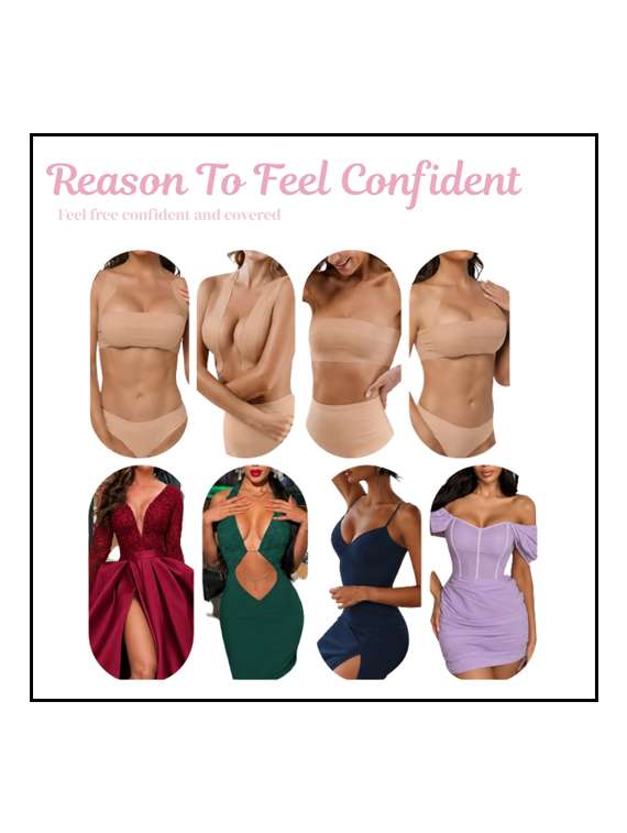 nude stick-on uplift body tape with nipple pasties - 22543948 -  Standard Image - 4