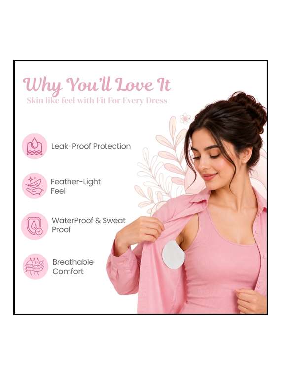 white pack of 6 stick-on polyester sweat pads  - 22543955 -  Standard Image - 4