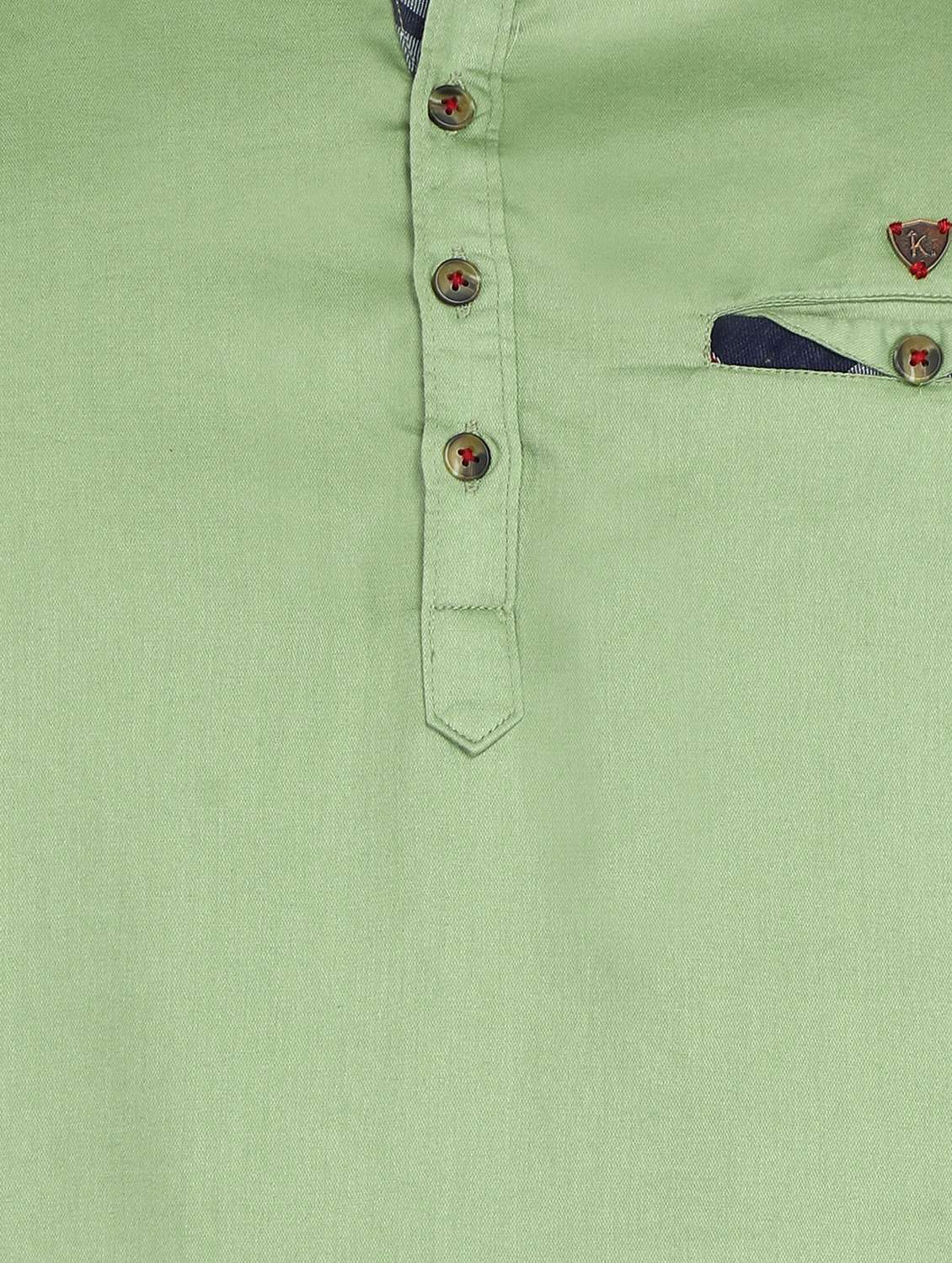 Men Solid Mandarin Neck Short Kurta - 22543966 -  Standard Image - 4