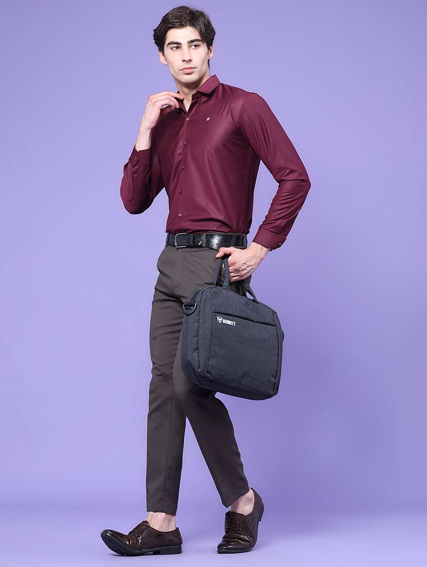 men solid mid rise flat formal trouser - 22543988 -  Standard Image - 4