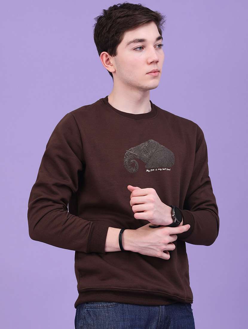 Men Printed Long Sleeves Regular Fit Sweatshirt - 22544020 -  Standard Image - 4