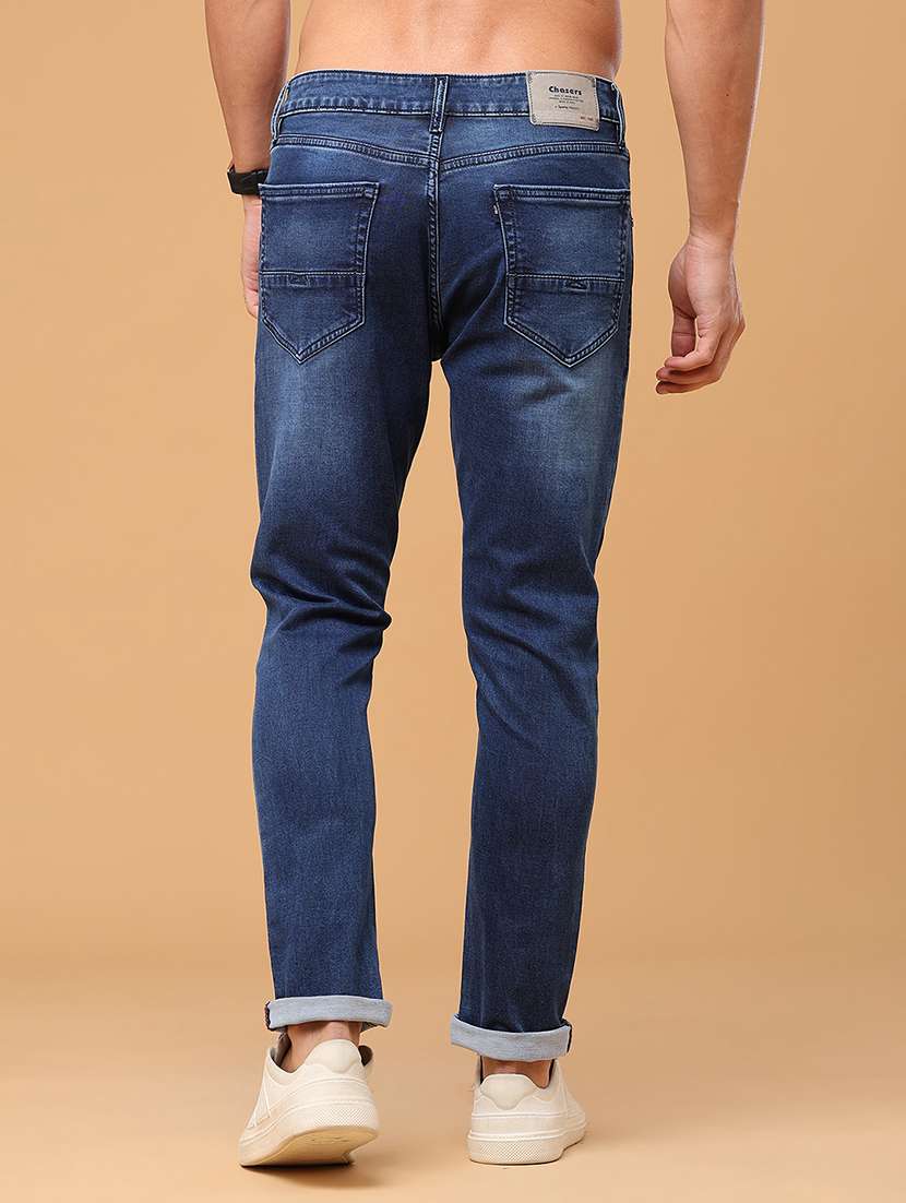 men washed mid rise full length slim fit jeans - 22544218 -  Standard Image - 4