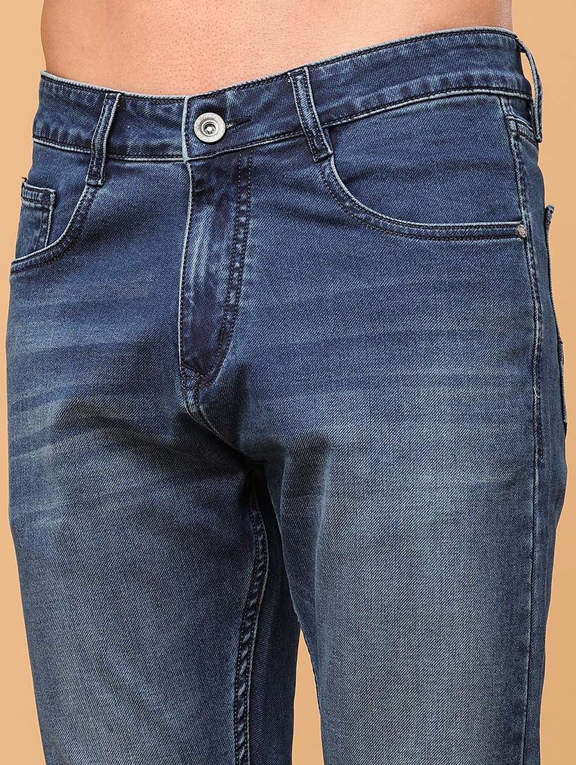 Men Washed Mid Rise Full Length Slim Fit Jeans - 22544219 -  Standard Image - 1