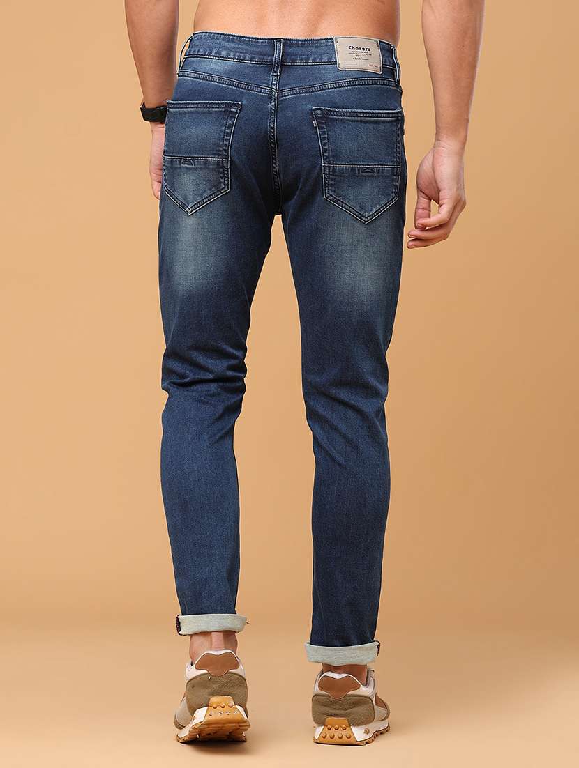 Men Washed Mid Rise Full Length Slim Fit Jeans - 22544219 -  Standard Image - 4