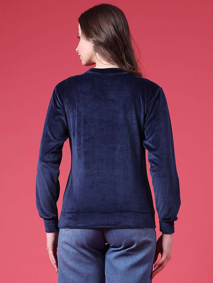 Women Solid Long Sleeves Regular Fit Sweatshirt - 22544843 -  Standard Image - 4