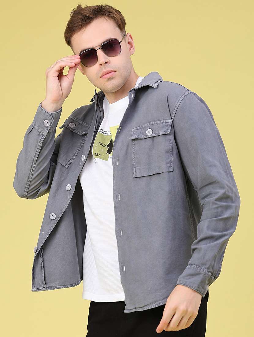 men solid long sleeve regular fit casual shirt